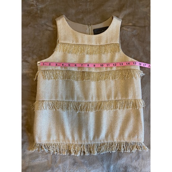 Anthropologie Sunday in Brooklyn Gold Fringe Top - Picture 6 of 8